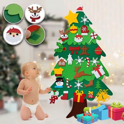 Filcowa choinka z ozdobami | FELTPINETREE
